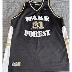 NWOT Hardwood Legends Tim Duncan NCAA Wake Forest #21 2XL Jersey Black 1997 Sewn